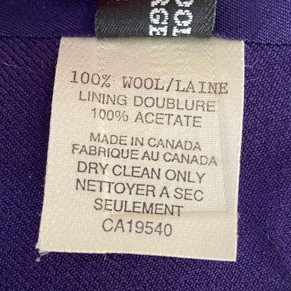Vintage Wool Purple Double Breasted Blazer Cropped Business Casual Academia - Picture 13 of 14
